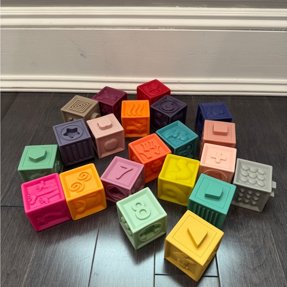 Other - NWOT Rubber Colorful Stacking Building Blocks Set for Kids Infants Baby Toddlers